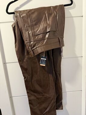 Abercrombie & Fitch  Dark Brown Faux Leather Pants